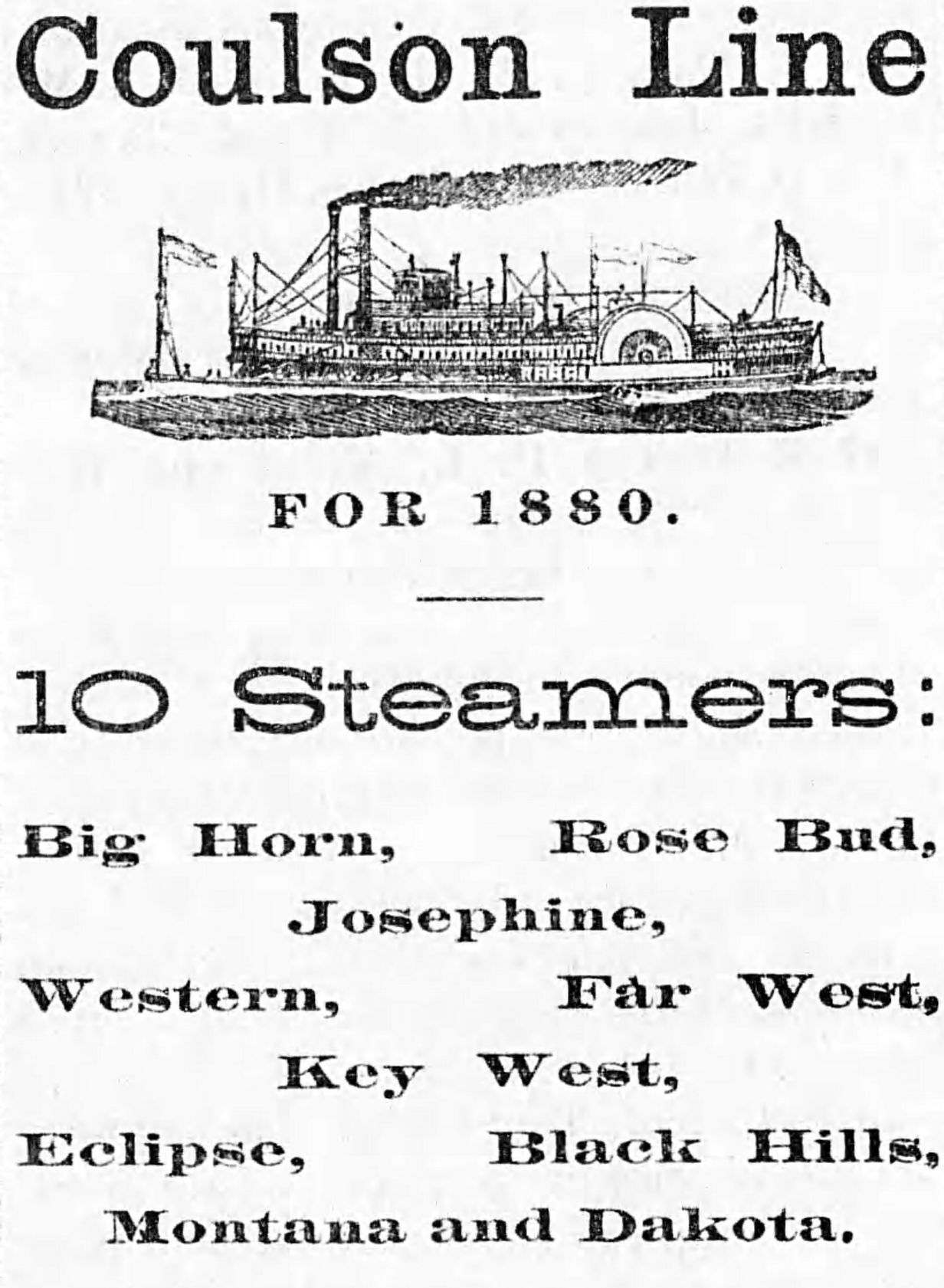 Coulson Line ad, 1880